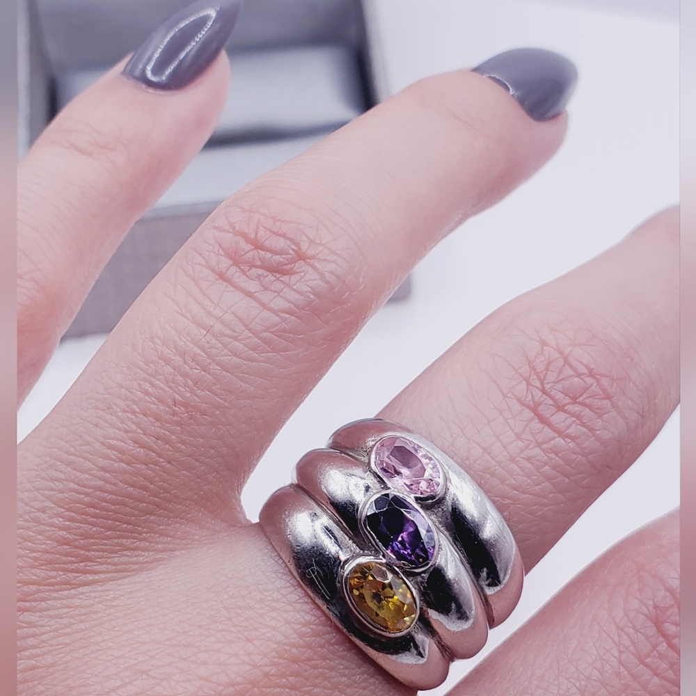 Silver Gemstone Ring - image 4